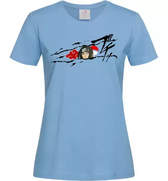 Жіноча футболка Itachi Uchiha Akatsuki Блакитний фото
