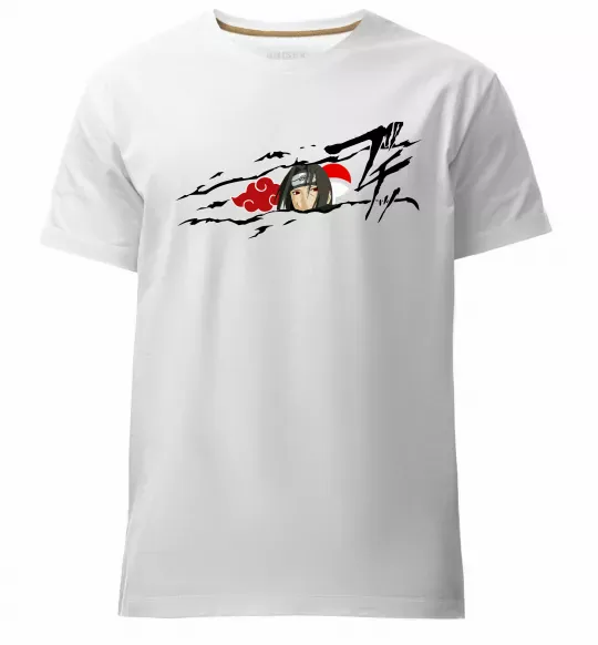Чоловіча преміум футболка Itachi Uchiha Akatsuki Білий фото