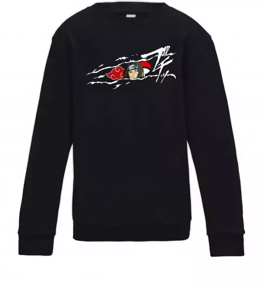 Дитячий світшот Itachi Uchiha Akatsuki Чорний фото