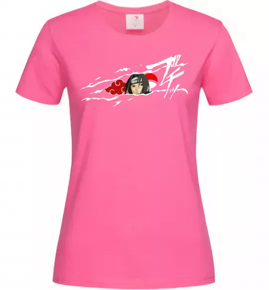 Жіноча футболка Itachi Uchiha Akatsuki Яскраво-рожевий фото