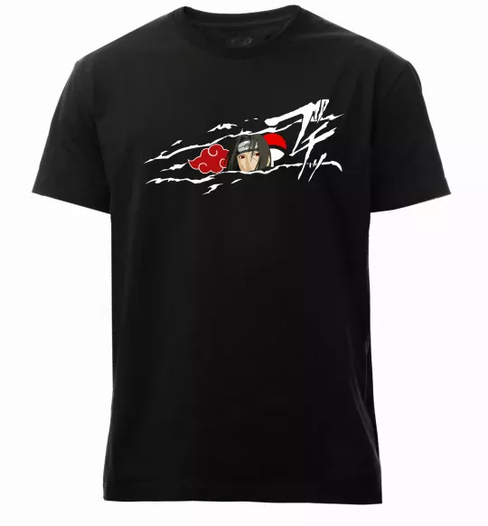 Чоловіча преміум футболка Itachi Uchiha Akatsuki Чорний фото