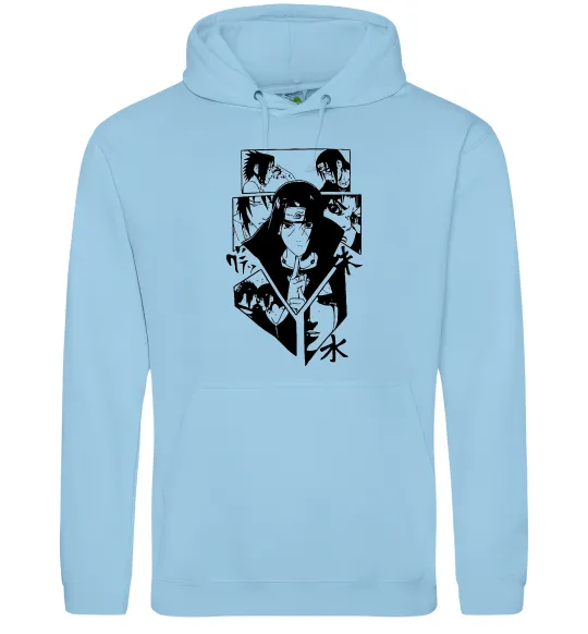 Чоловіча толстовка (худі) Itachi manga art Блакитний фото