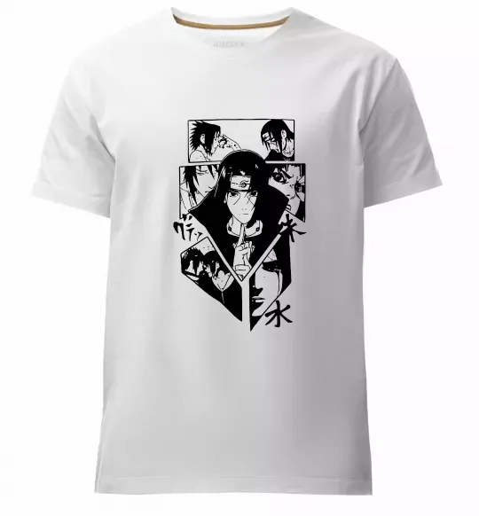 Мужская премиум футболка Itachi manga art Белый фото