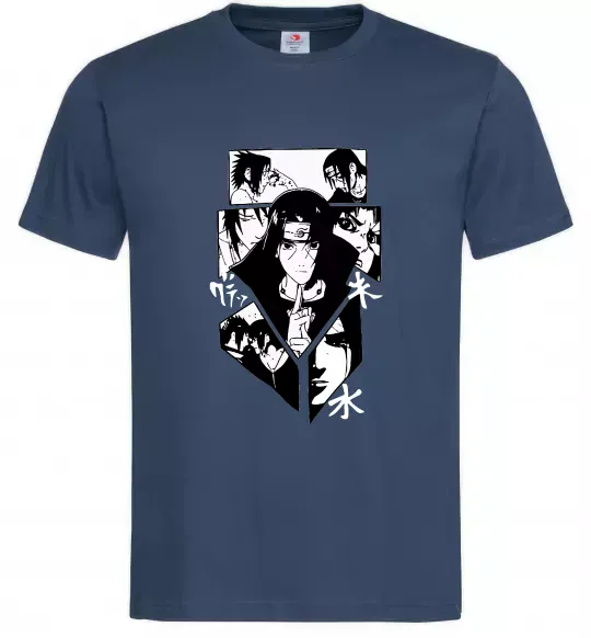 Чоловіча футболка Itachi manga art Темно-синій фото