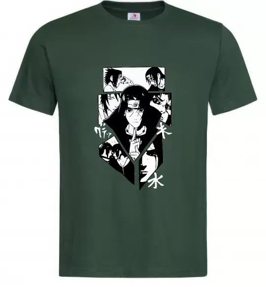 Чоловіча футболка Itachi manga art Темно-зелений фото