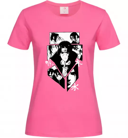 Жіноча футболка Itachi manga art Яскраво-рожевий фото