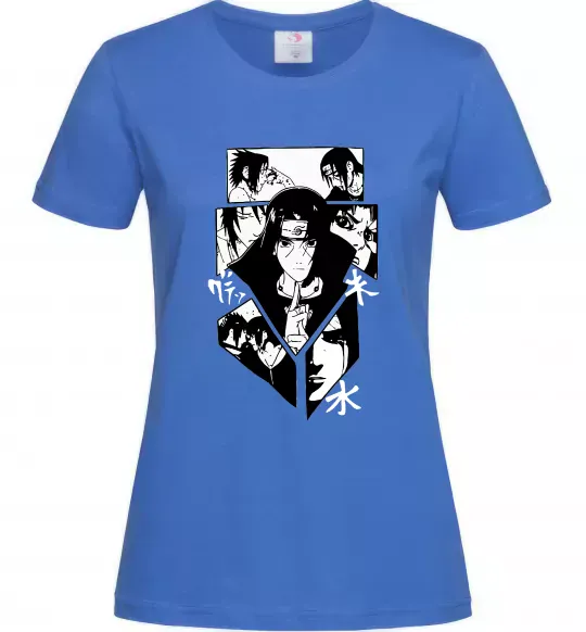 Жіноча футболка Itachi manga art Яскраво-синій фото