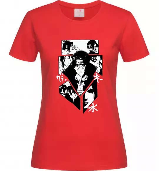 Жіноча футболка Itachi manga art Червоний фото