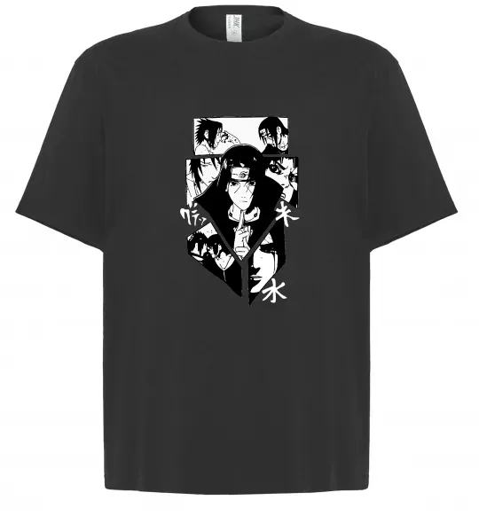 Футболка Оверсайз Itachi manga art Черный фото