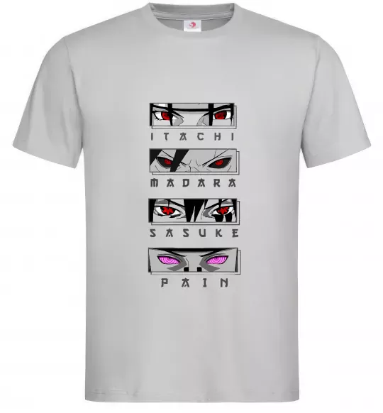 Мужская футболка Itachi Madara Sasuke Pain Серый фото
