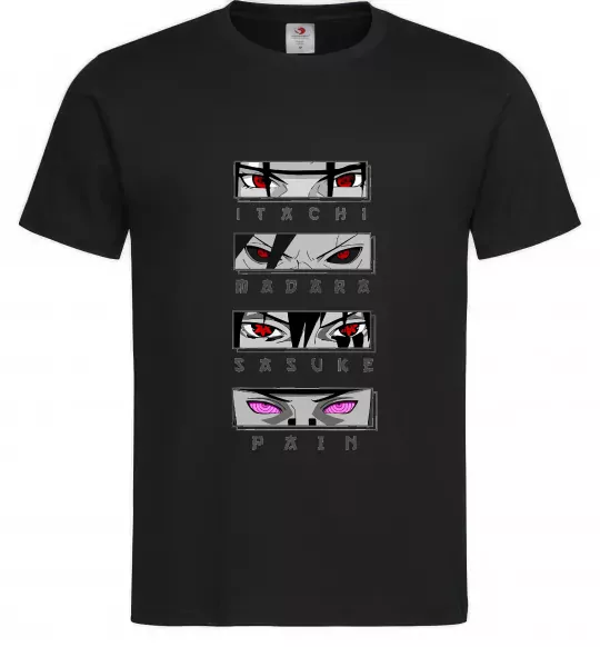 Мужская футболка Itachi Madara Sasuke Pain Черный фото