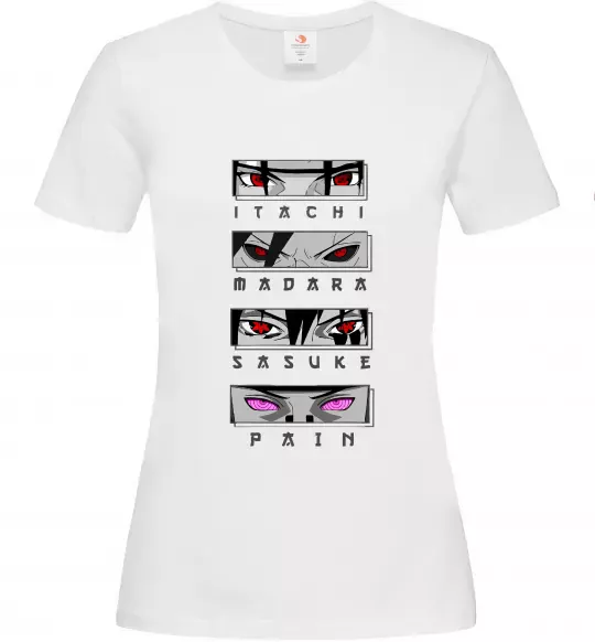 Женская футболка Itachi Madara Sasuke Pain Белый фото