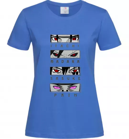 Женская футболка Itachi Madara Sasuke Pain Ярко-синий фото
