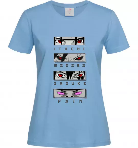 Женская футболка Itachi Madara Sasuke Pain Голубой фото