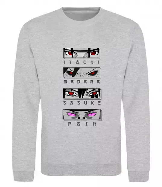 Свитшот Itachi Madara Sasuke Pain Серый меланж фото