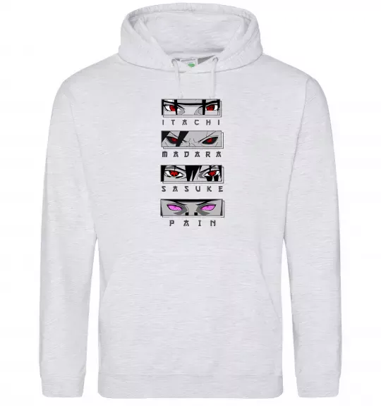 Жіноча толстовка (худі) Itachi Madara Sasuke Pain Сірий меланж фото