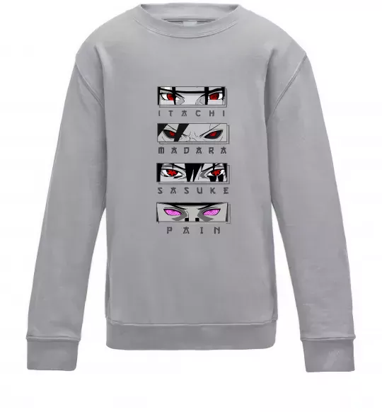 Детский Свитшот Itachi Madara Sasuke Pain Серый меланж фото