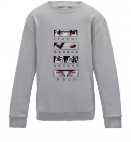 Детский Свитшот Itachi Madara Sasuke Pain Серый меланж фото