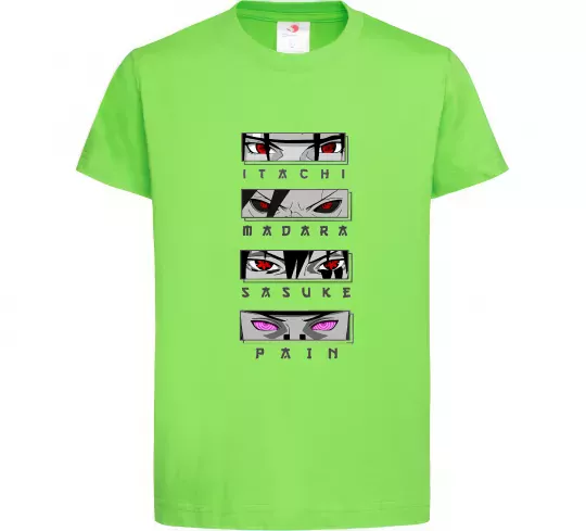 Детская футболка Itachi Madara Sasuke Pain Лаймовый фото