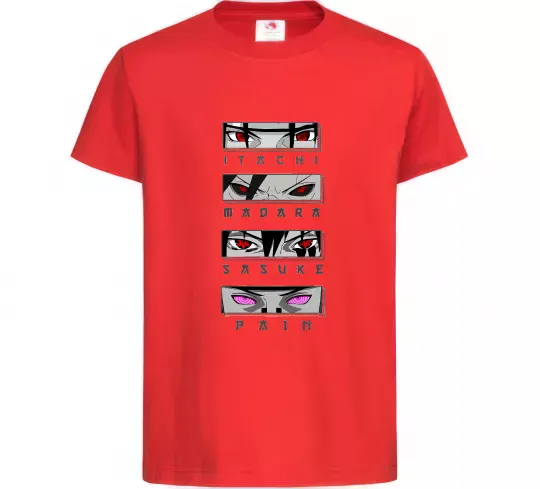 Детская футболка Itachi Madara Sasuke Pain Красный фото