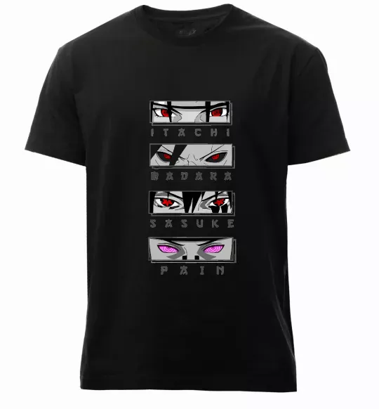 Мужская премиум футболка Itachi Madara Sasuke Pain Черный фото
