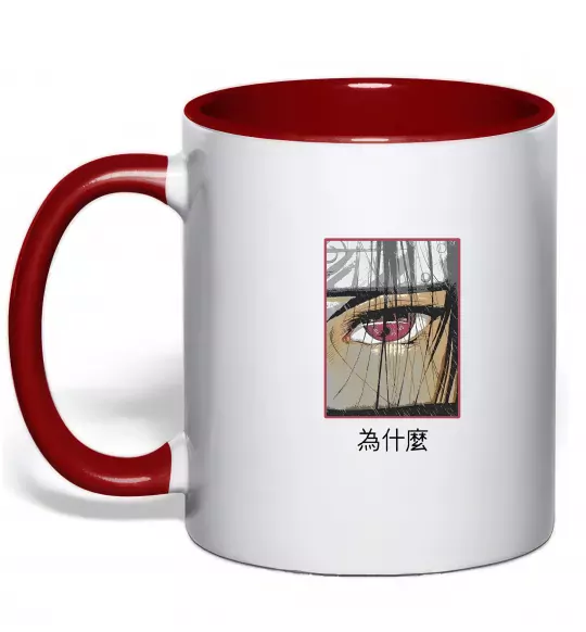 Чашка с цветной ручкой Itachi Eye Красный фото