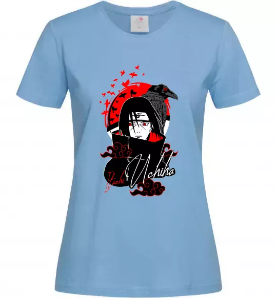 Жіноча футболка Itachi Crow Блакитний фото