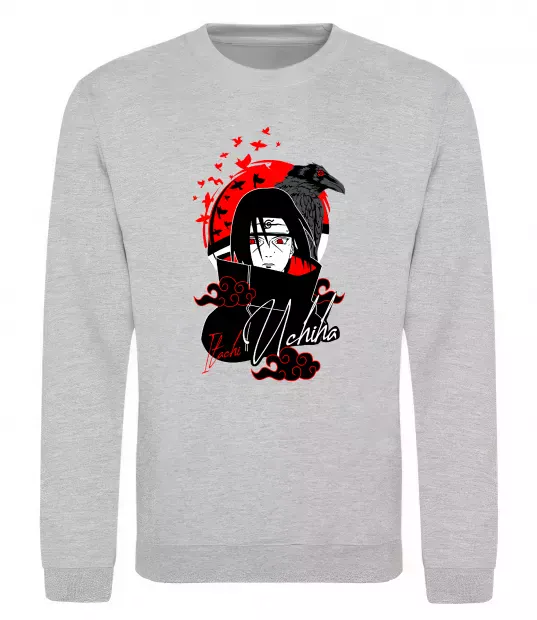 Світшот Itachi Crow Сірий меланж фото