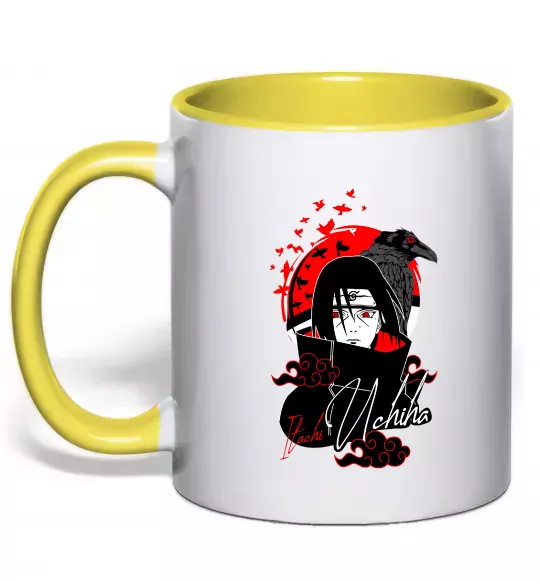 Чашка с цветной ручкой Itachi Crow Солнечно желтый фото