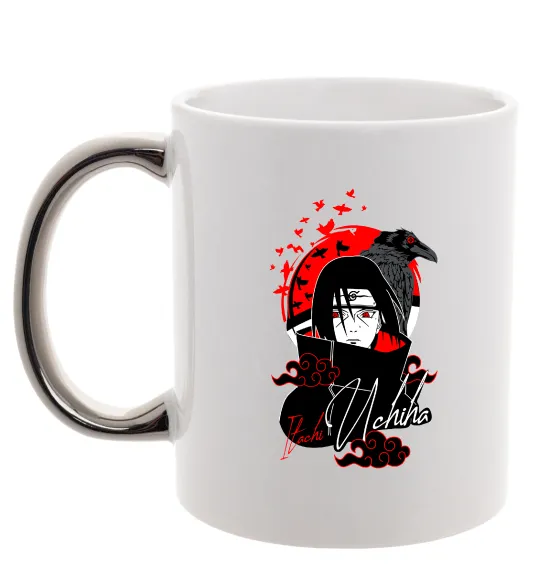 Чашка с цветной ручкой Itachi Crow Серебро фото