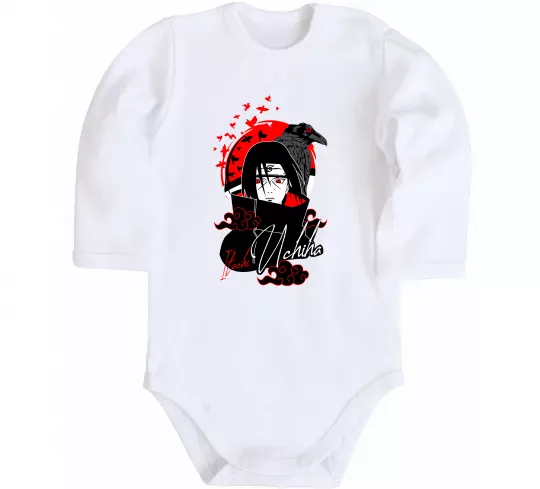 Детский боди Itachi Crow Белый фото