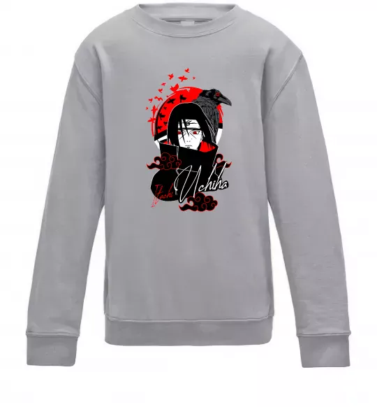 Дитячий світшот Itachi Crow Сірий меланж фото