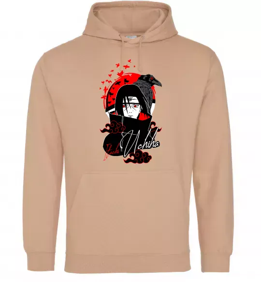Мужская толстовка (худи) Itachi Crow Песочный фото
