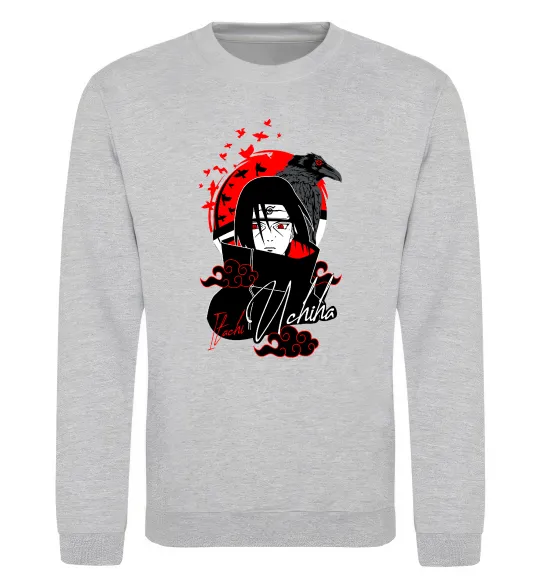 Свитшот Itachi Crow Серый меланж фото