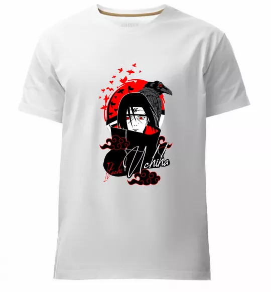Мужская премиум футболка Itachi Crow Белый фото
