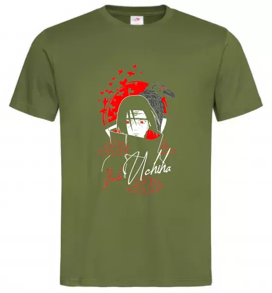Чоловіча футболка Itachi Crow Оливковий фото