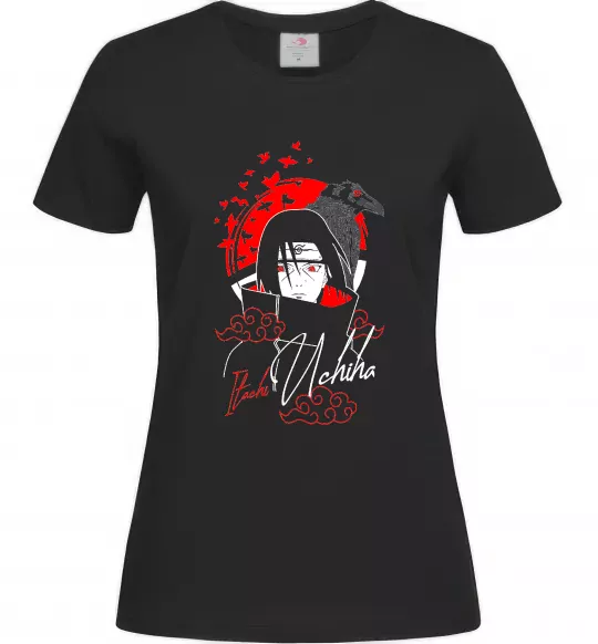 Жіноча футболка Itachi Crow Чорний фото