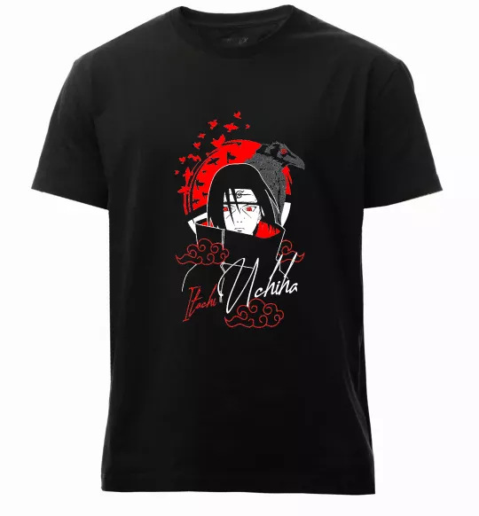 Мужская премиум футболка Itachi Crow Черный фото