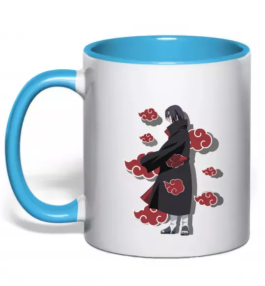Чашка с цветной ручкой Itachi Akatsuki Голубой фото