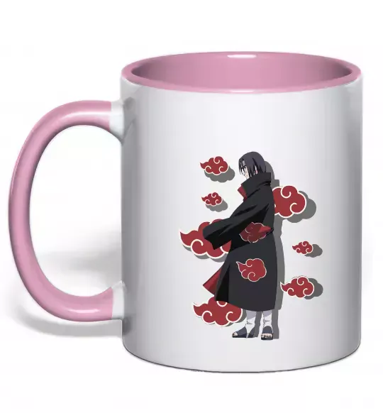 Чашка с цветной ручкой Itachi Akatsuki Нежно розовый фото