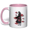 Чашка с цветной ручкой Itachi Akatsuki Нежно розовый фото