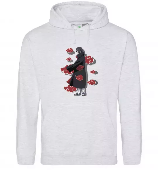 Женская толстовка (худи) Itachi Akatsuki Серый меланж фото