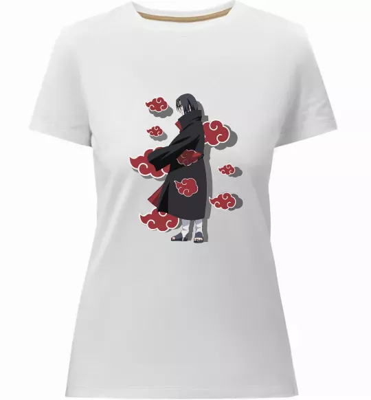 Женская премиум футболка Itachi Akatsuki Белый фото