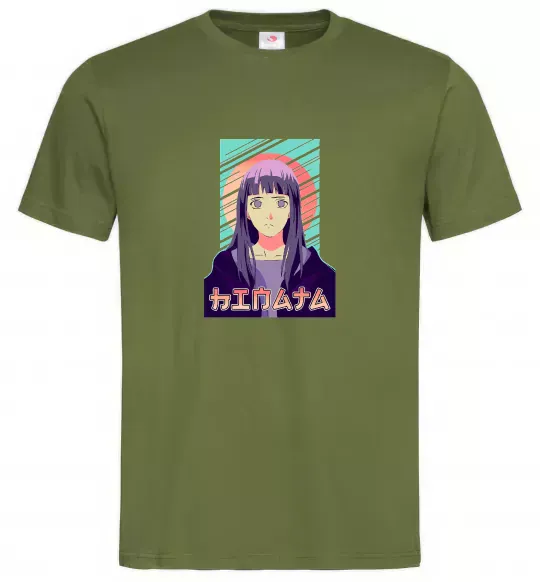 Чоловіча футболка Hinata Naruto Оливковий фото