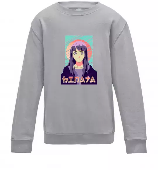 Детский Свитшот Hinata Naruto Серый меланж фото