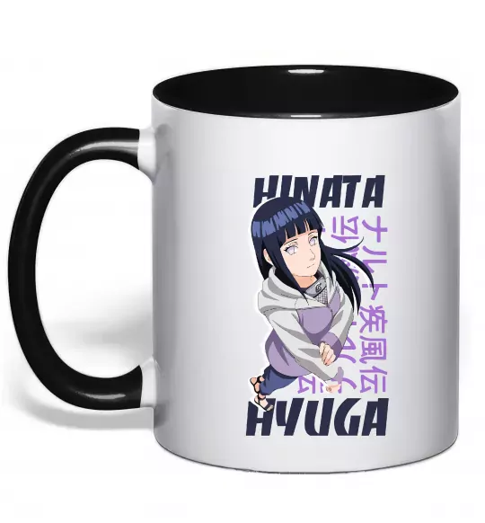 Чашка з кольоровою ручкою Hinata Hyuga Чорний фото