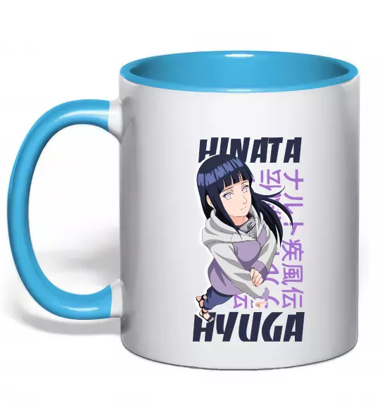Чашка з кольоровою ручкою Hinata Hyuga Блакитний фото