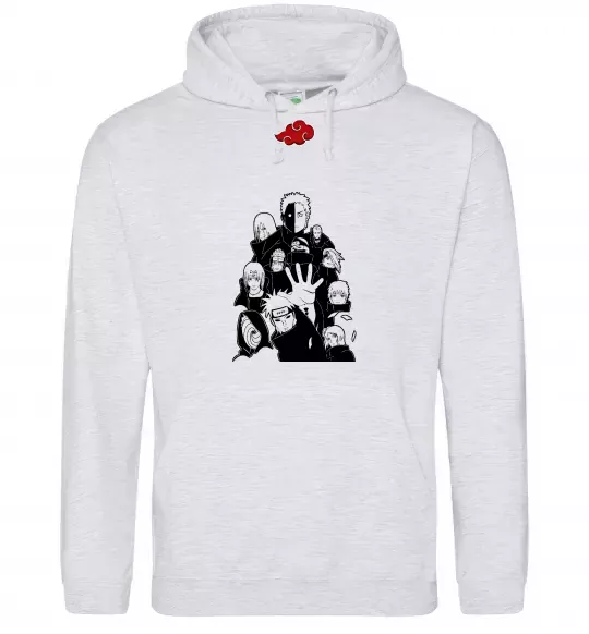 Женская толстовка (худи) Akatsuki Наруто Серый меланж фото