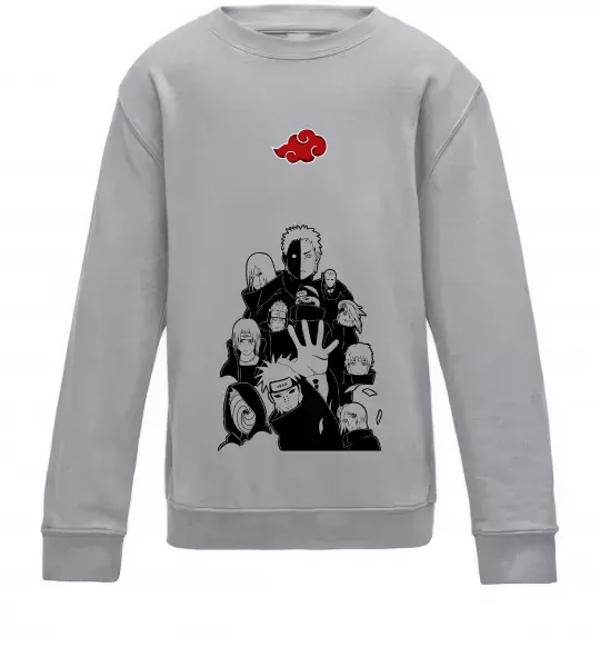 Детский Свитшот Akatsuki Наруто Серый меланж фото