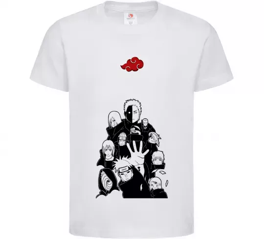 Детская футболка Akatsuki Наруто Белый фото